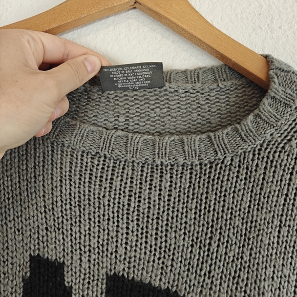 Wooden Ships “Lazy Day” Cozy Knit Sweater S/M Gray Mohair Blend Relaxed Fit - Picture 8 of 13